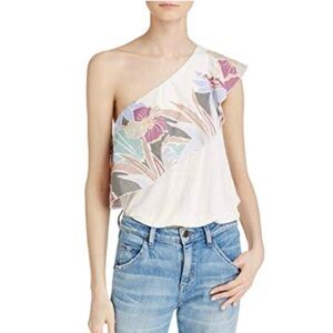 Free People One Shoulder Flower Top